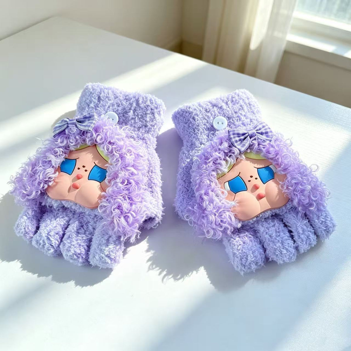 Niedliche Cartoon-Charakter-Fingerlosen Handschuhe Brehn