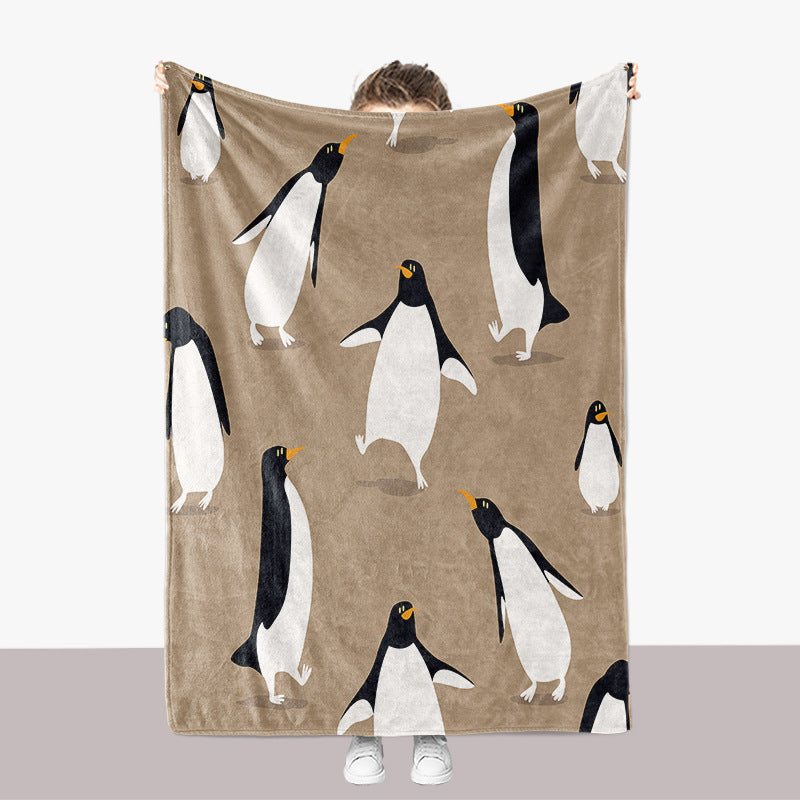 Pinguin-Themen-Plüsch-Wurfdecke