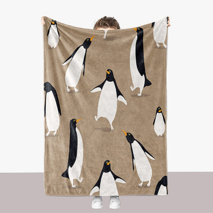 Pinguin-Themen-Plüsch-Wurfdecke