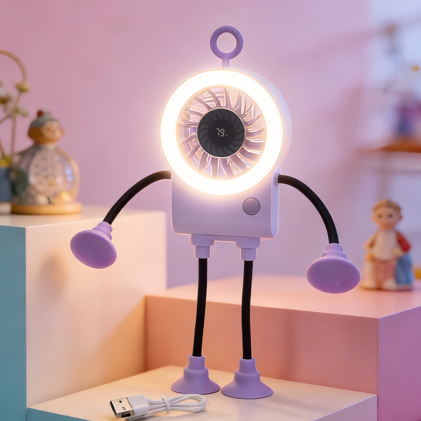 Frauen Multifunktions-Tischventilator mit integrierter LED-Beleuchtung Brehn
