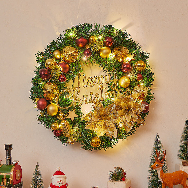 Festlicher Weihnachtskranz mit Lichtern Brehn