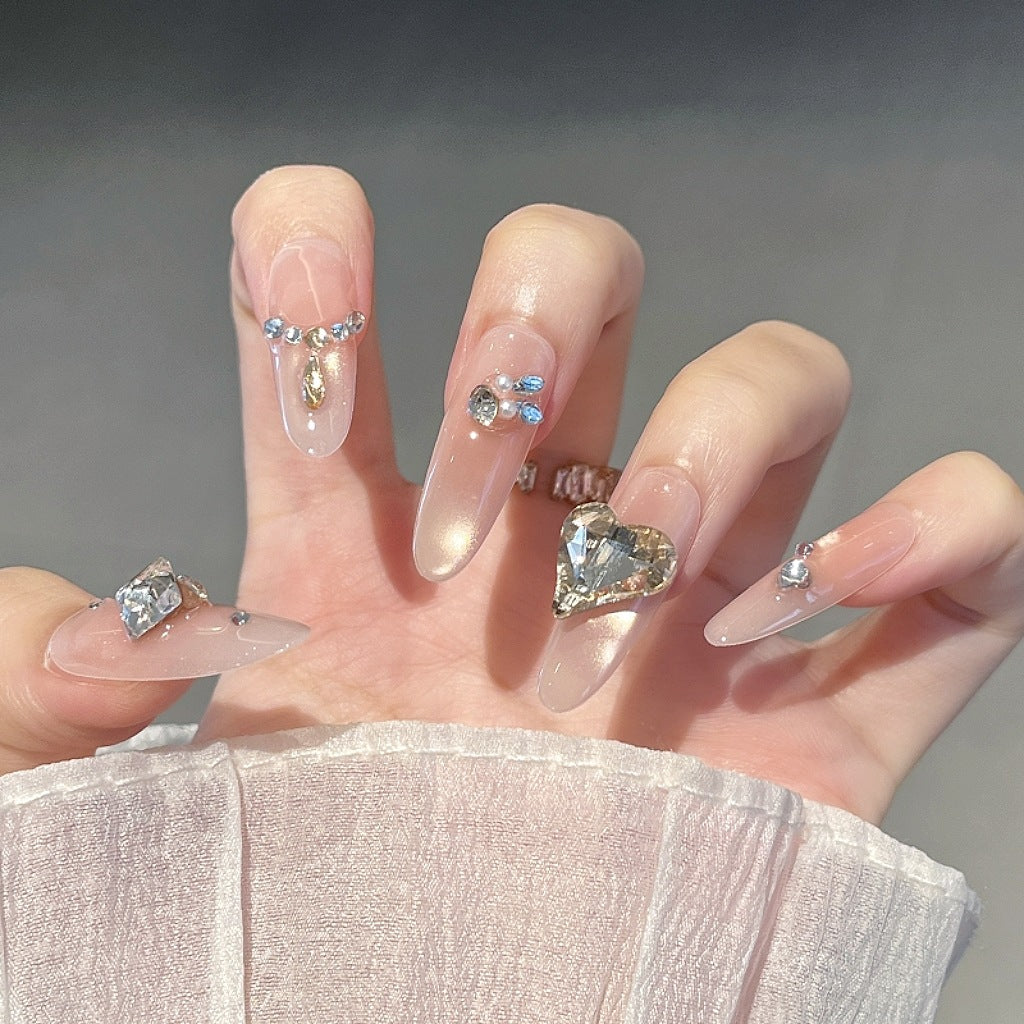 Elegante Dekorative Press-On Nagelkunst Brehn