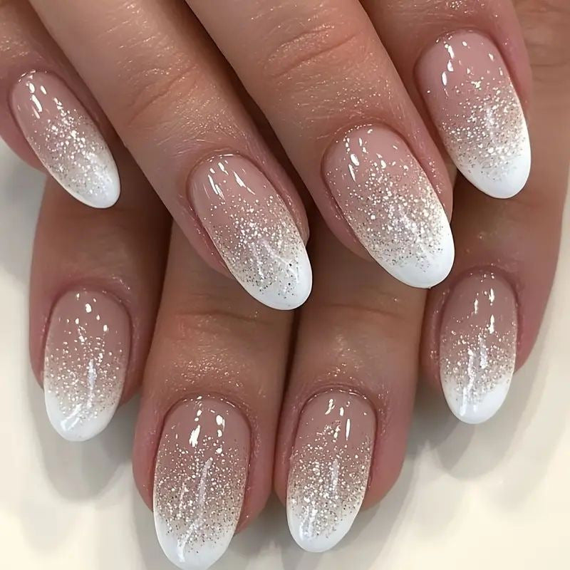 Glitzernde French Tip Nagelverbesserungen Brehn