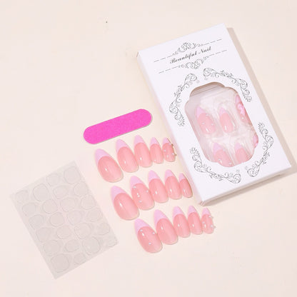 Kunstnagelset mit elegantem Glitzer- und Spitzen-Design Brehn