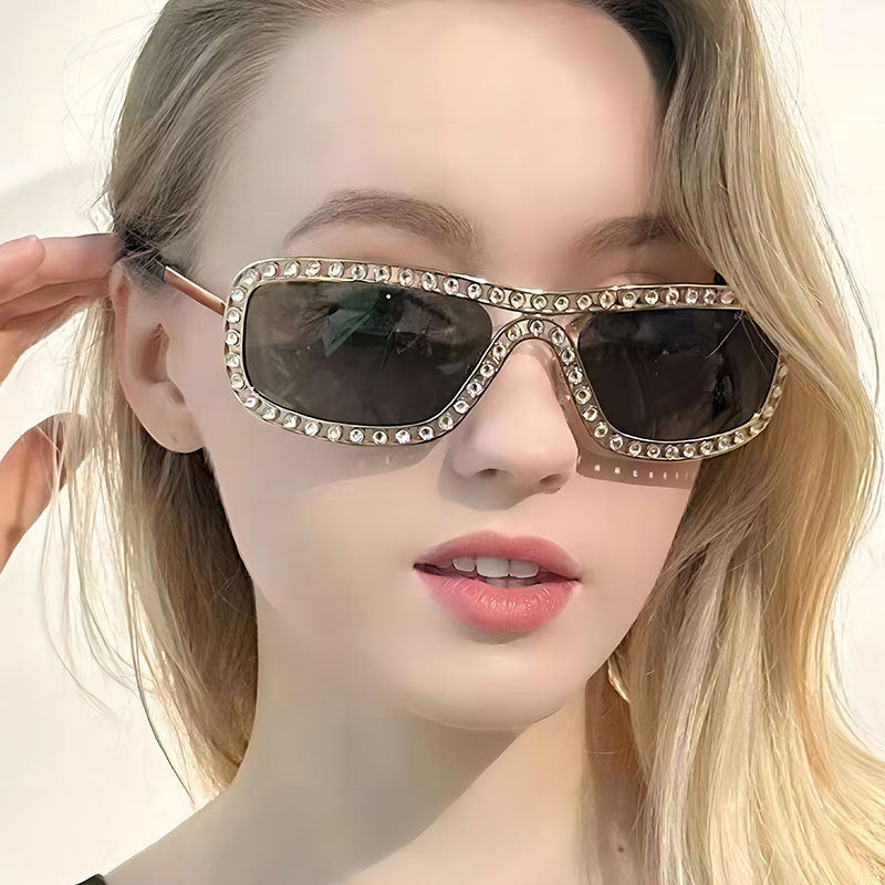 Damen modische Sonnenbrille mit funkelndem Rahmen Brehn