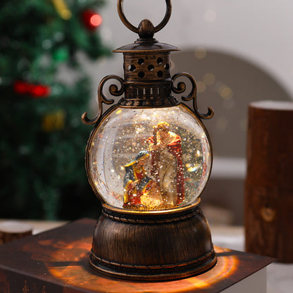 Nostalgische Weihnachtslaterne mit Schneekugel Brehn