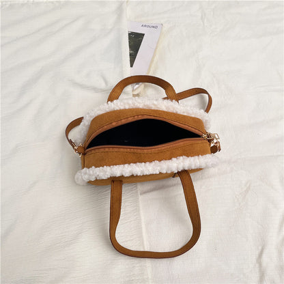 Gemütliche Kunstwildlederhandtasche