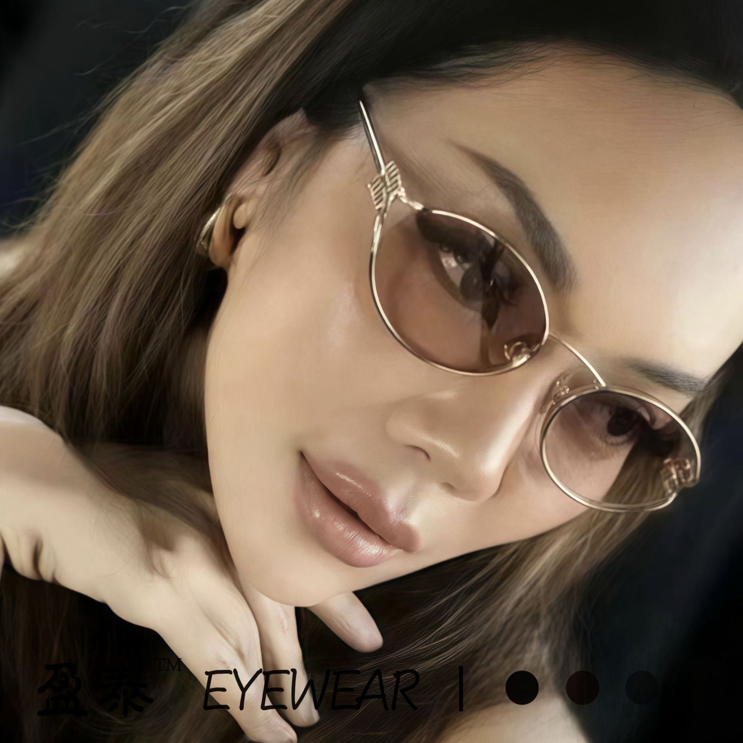 Damen elegante Cat-Eye Sonnenbrille mit feinem Metallrahmen Brehn