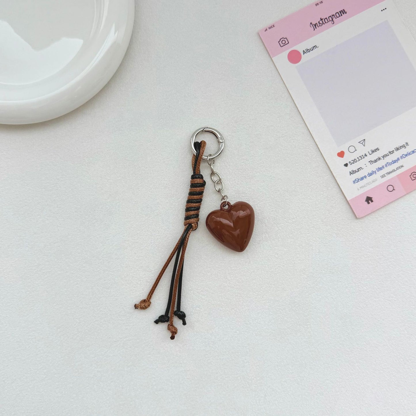Herzförmiger Charm Schlüsselanhänger Brehn