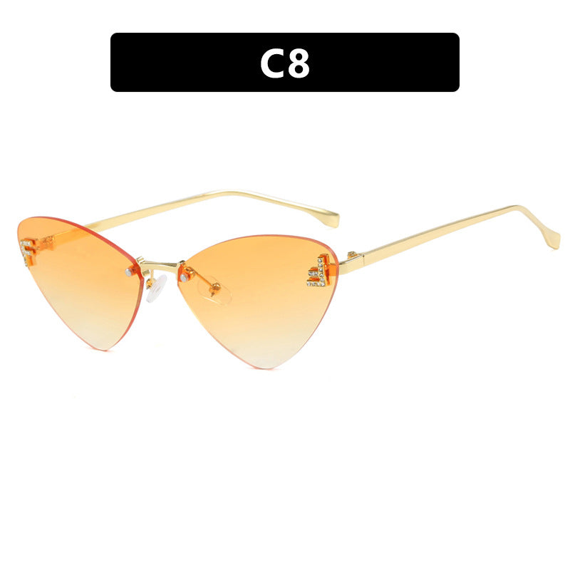 Damen extravagante Cat-Eye Sonnenbrille mit funkelnden Details Brehn