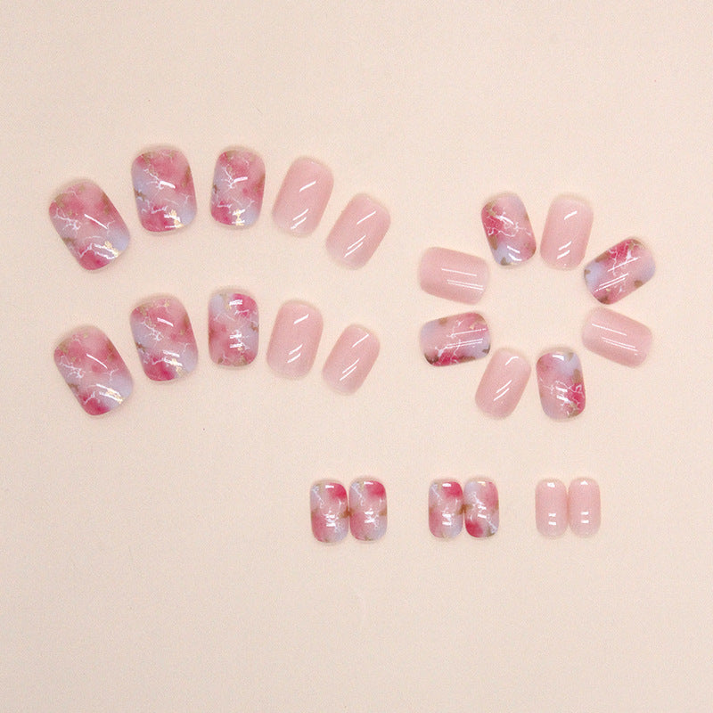 Marmoriertes Gel Press-On Nagelart Brehn