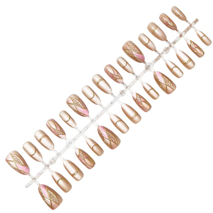 Künstlerisches Glamour Press-On Nagelset