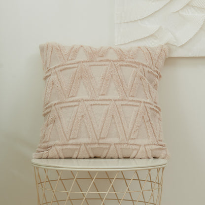 Quadratischer Kissenbezug mit geometrischem Chenille‑Tufting und weichem Baumwollmix Brehn