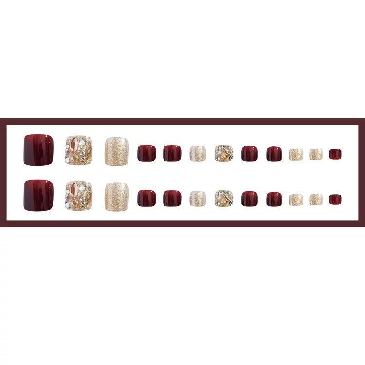 Premium Kristall-Verzierte Fußnagelkunst Brehn