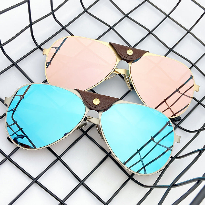 Retro Piloten-Sonnenbrille mit Blau Getönten Gläsern Brehn