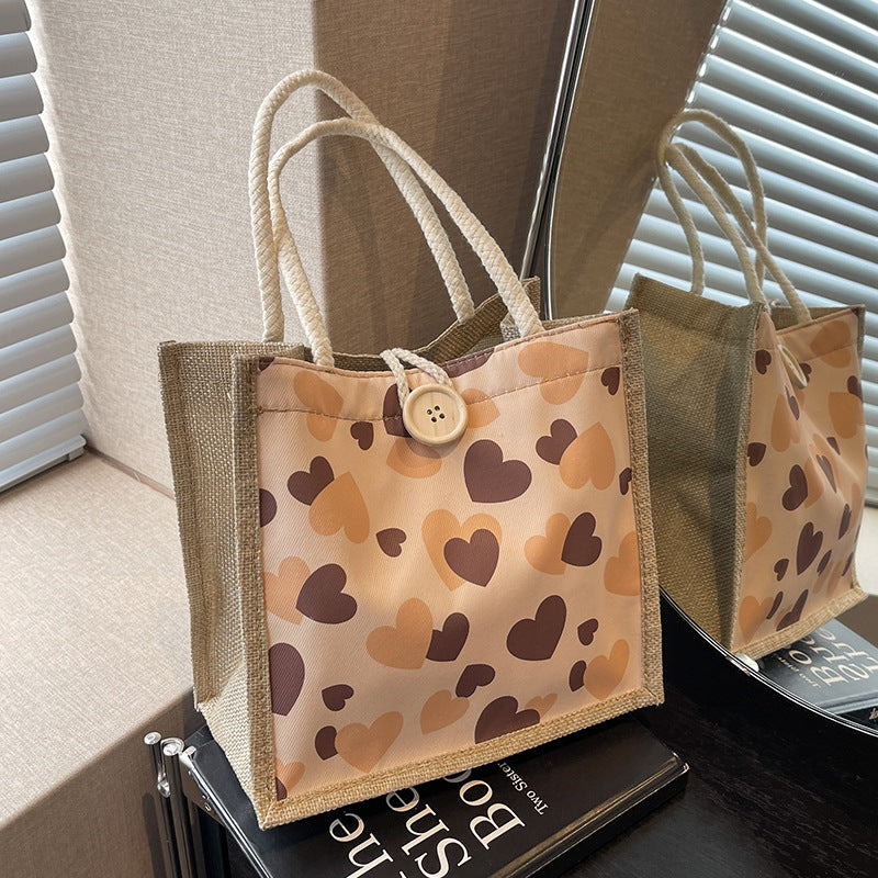 Herz-Muster Casual Tote Bag