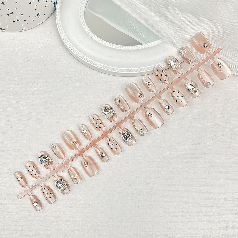 Premium Strass dekoriertes Press-On Nail Set Brehn