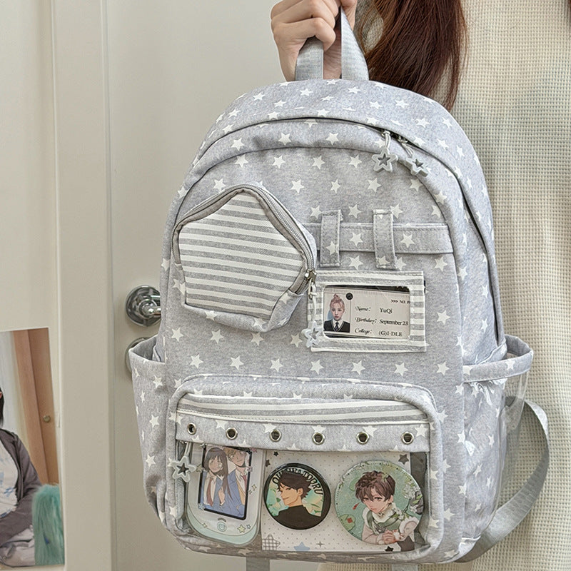 Stilvoller Mehrfach-Taschen Klar-Panel Rucksack Brehn