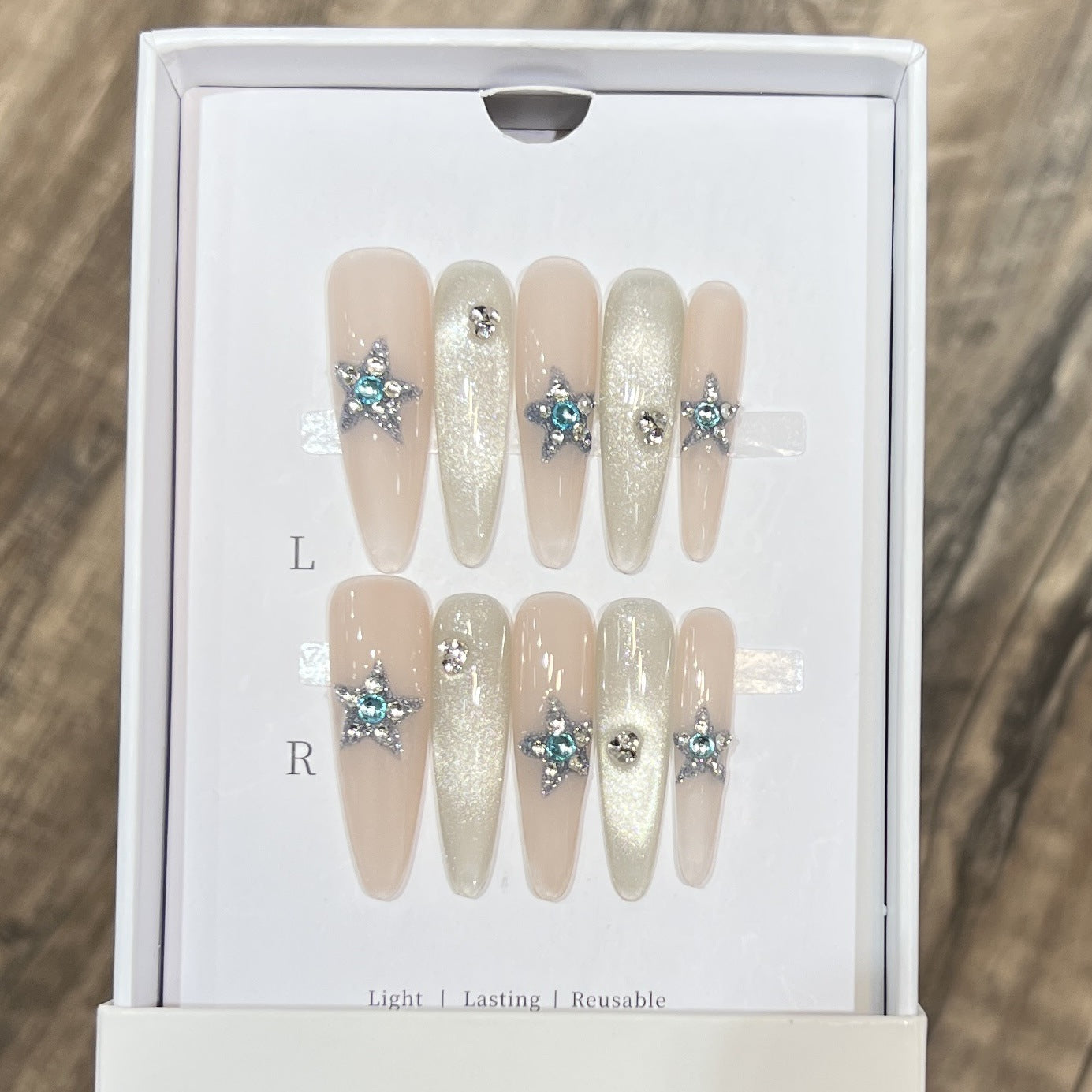 Star-Accent Press-On Nail Art Set Brehn