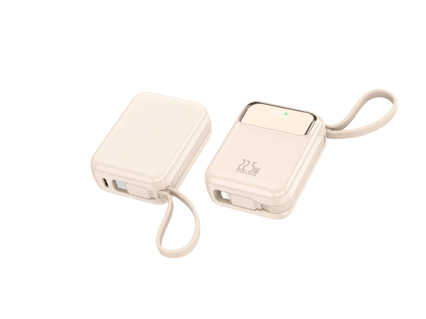 Kompakte Powerbank mit Multifunktionalem Anschluss und Digitaler Ladeanzeige Brehn