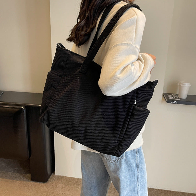Texturiertes Multi-Taschen Reise Tote Brehn