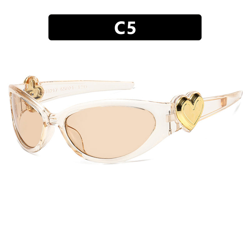 Damen modische Sonnenbrille mit herzförmigem Detail Brehn