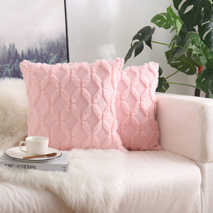 Texturiertes Strick-Diamond-Tufted quadratisches Wurfkissenbezug mit ausgefranstem Rand
