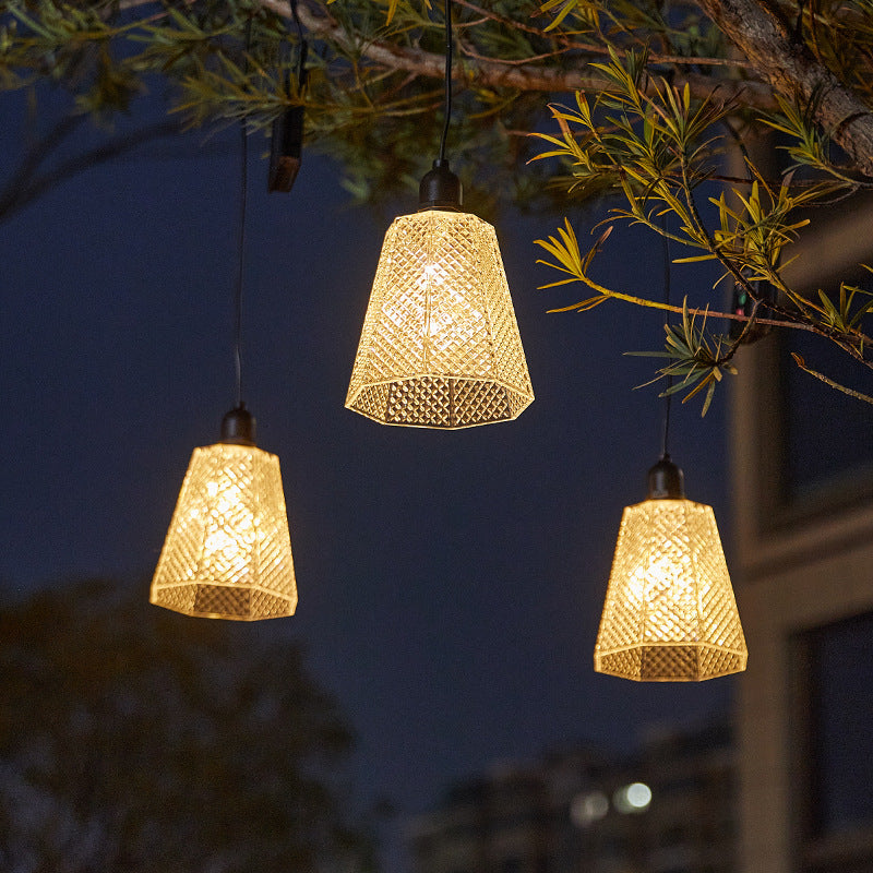 Crystal-Muster Solar Pendant Light USB Wiederaufladbar LED Brehn