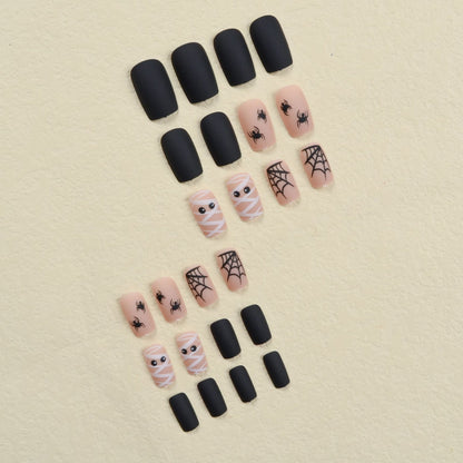 Halloween Kunstnagelset mit gruseligen Spinnen- und Mumienmotiven Brehn