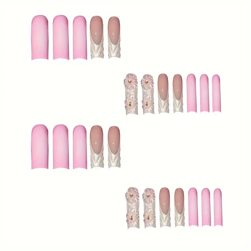 3D Blumen Design Press-On Nägel Brehn