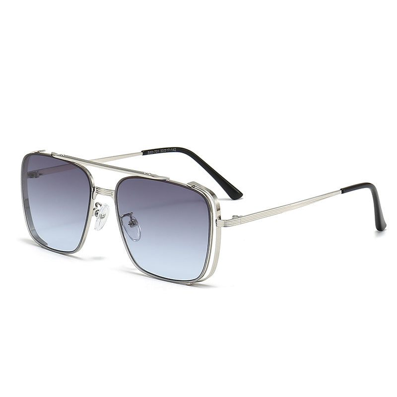Damen modische quadratische Sonnenbrille mit elegantem Metallrahmen Brehn