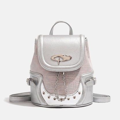 Modischer Krokodil-Prägung Mini-Rucksack Brehn