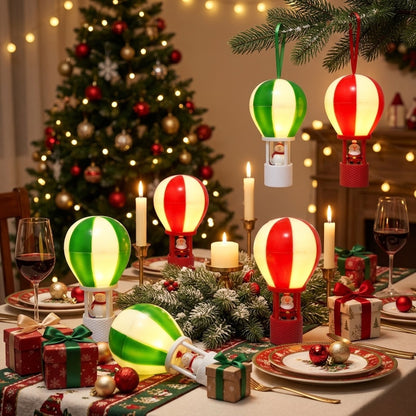 Weihnachtsmann Dekofigur im Heißluftballon Brehn