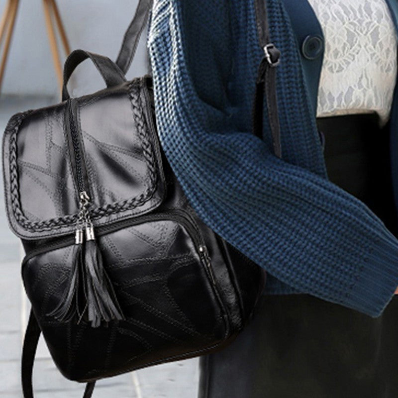 Chic Strukturierte Leder Rucksack Brehn