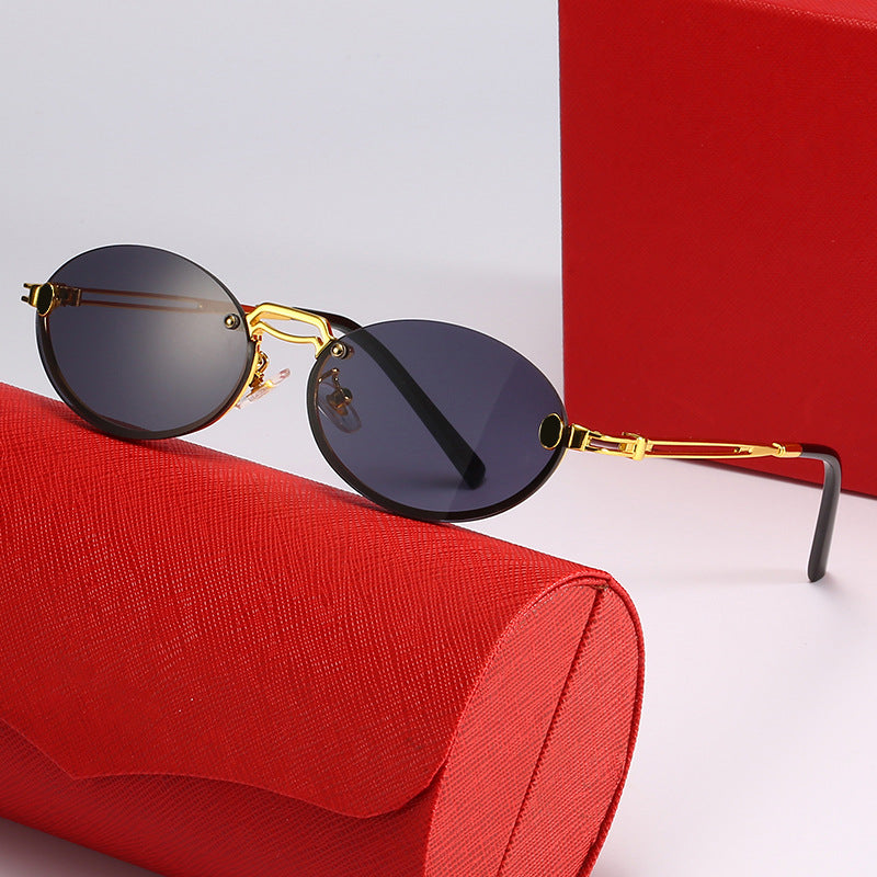 Damen modische Sonnenbrille mit filigranem Metallrahmen und stylishem Design Brehn