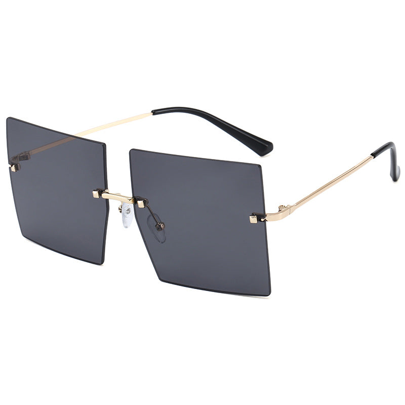 Damen moderne geometrische Sonnenbrille mit filigranem Metallrahmen Brehn