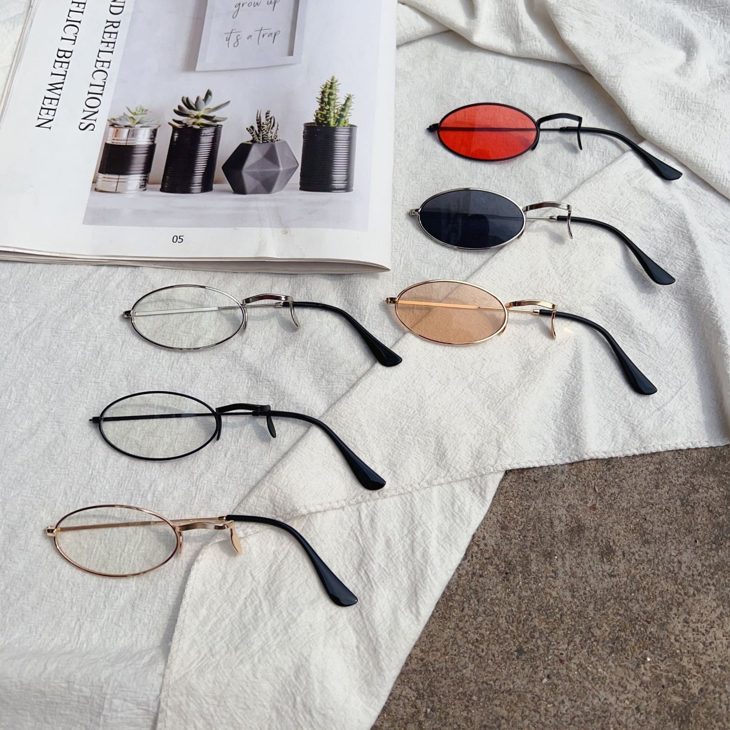 Retro-inspirierte ovale Rahmenbrille Brehn