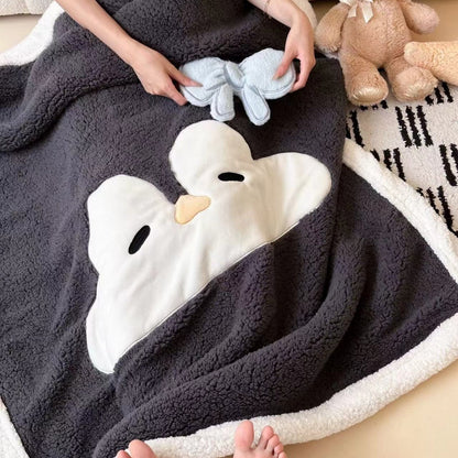 Kuschelige Sherpa-Kinderdecke mit appliziertem Wolkenmotiv und Teddy-Futter