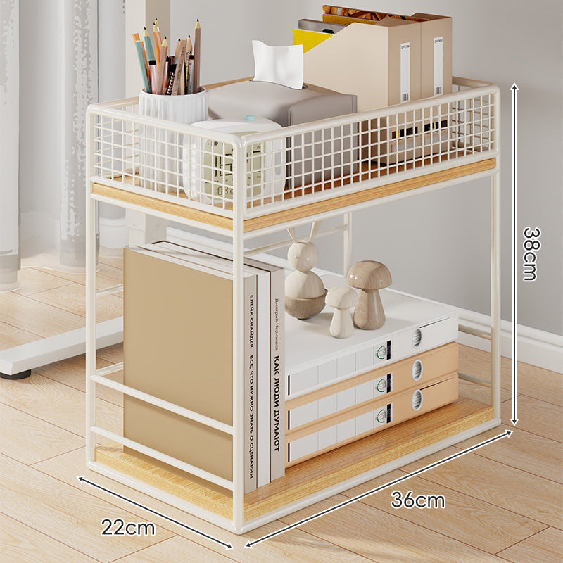Kompakte Zwei-Schichten Metall-Mesh Schreibtisch-Organizer-Regal
