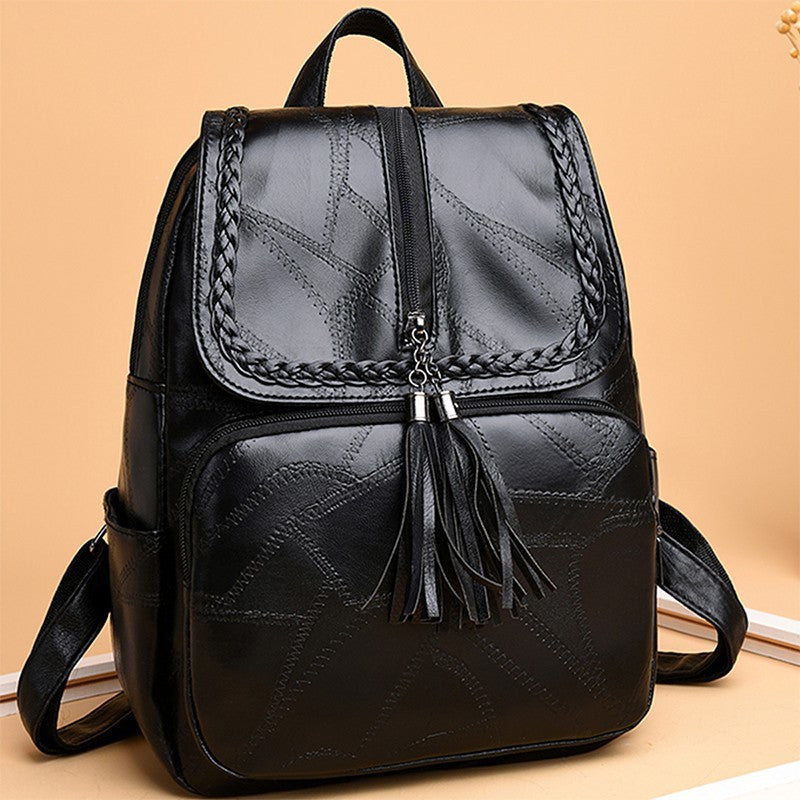 Chic Strukturierte Leder Rucksack Brehn