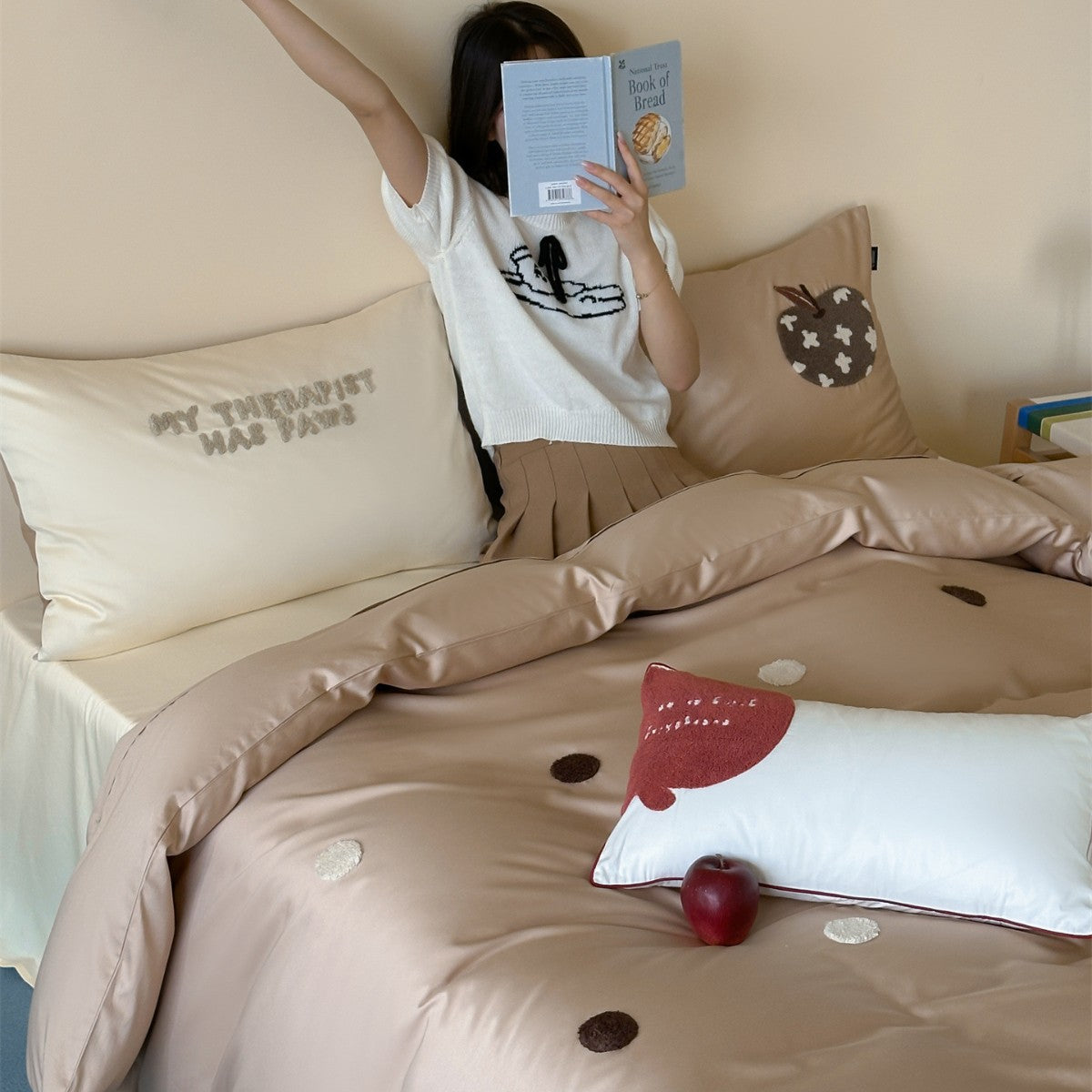 Oversized Plush Boden Rückenlehne Panel und Dekorative Kissen Set