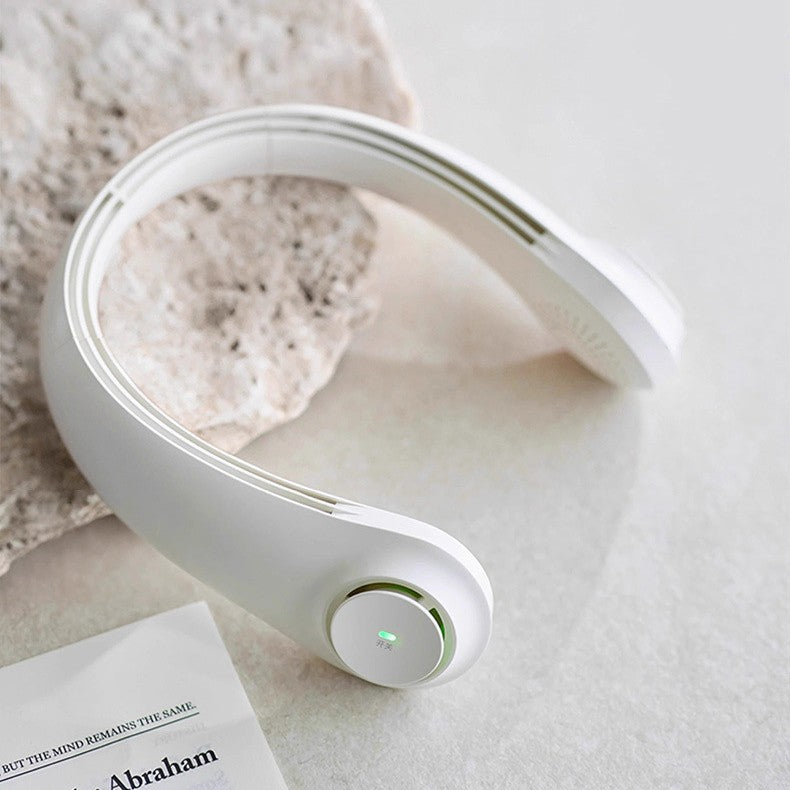 Unisex nan ergonomischer Nackenventilator bladlos mit wiederaufladbarem Akku leisem Motor und verstellbarem Luftstrom Brehn