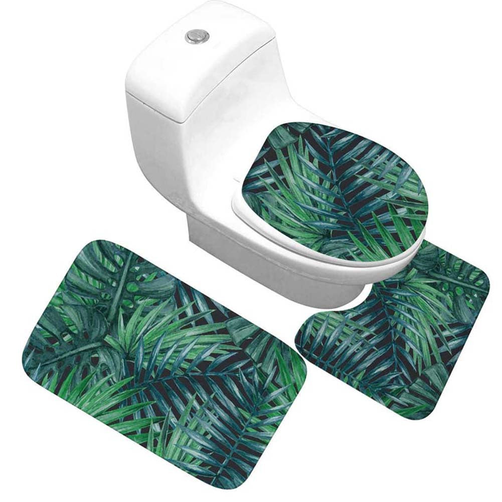 Blumenmuster Toilettenteppich Set