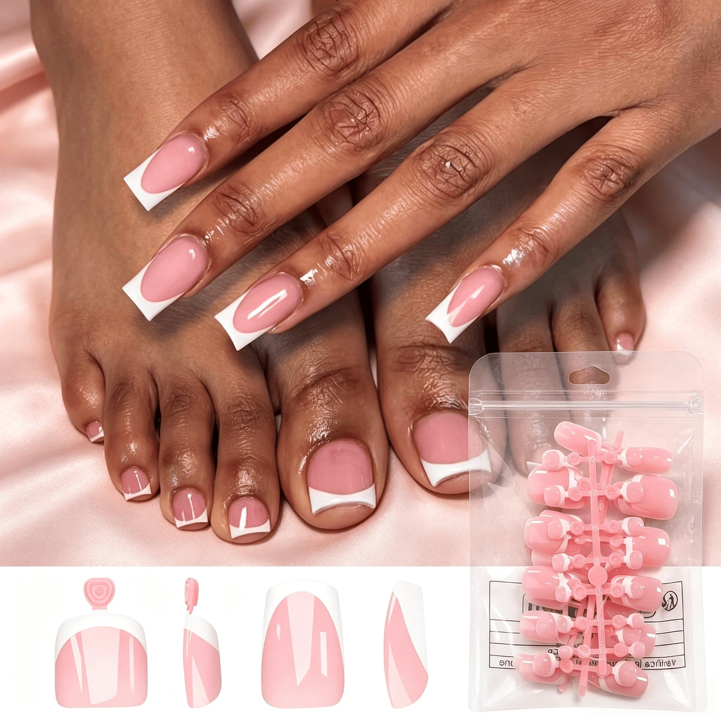 Premium French Tip Press-On Nail Set Brehn
