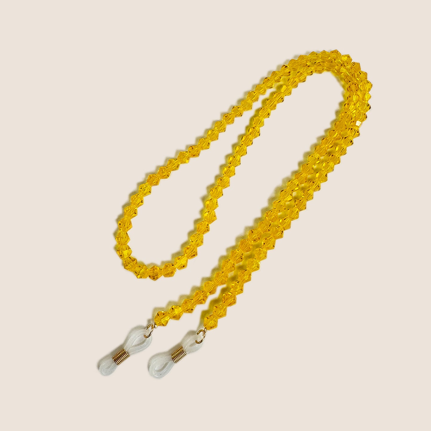 Perlenbrille Kette mit klaren Spitzen Brehn