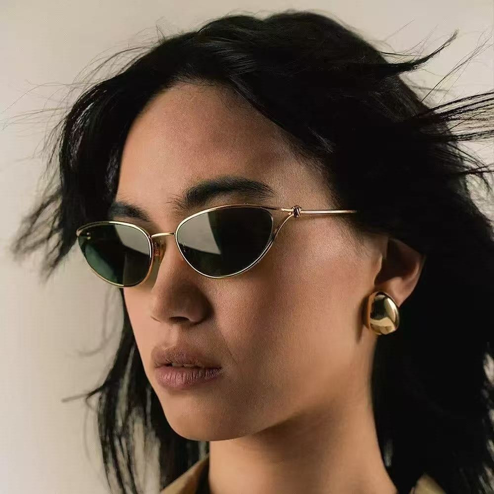 Damen Cat-Eye Sonnenbrille mit elegantem goldenen Rahmen und polarisierten Gläsern Brehn