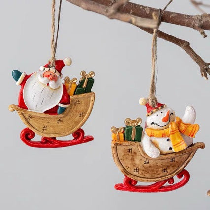 Dekorative Weihnachtsmann Schlittendeko Brehn