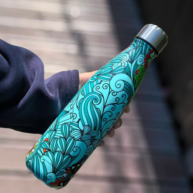 Unisex nan doppelwandige Isolierflasche aus Edelstahl mit Vakuumisolierung und auslaufsicherem Schraubverschluss Brehn