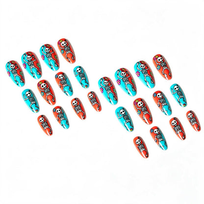 Halloween-inspiriertes Skelett-Nagelkunst-Set