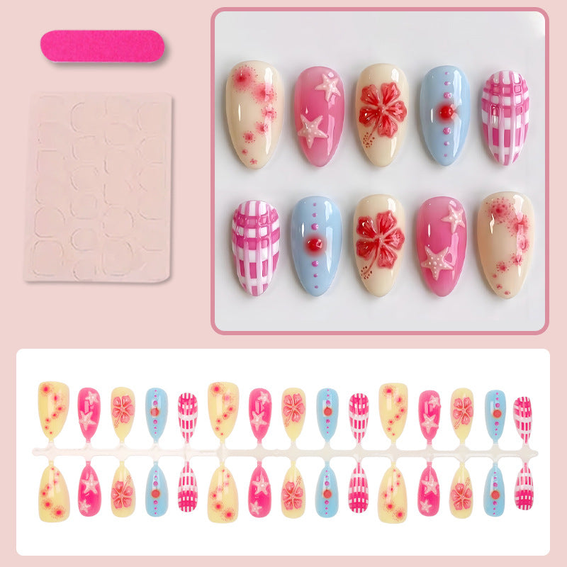 Kunstnagelset mit kreativen Blumen- und Sternenmotiven Brehn